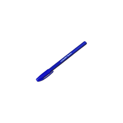 blue ballpoint pen with blue ink for annotating books